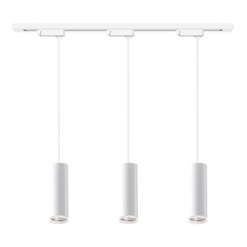 Závesné svietidlo na lankách v lištovom systéme PIPE 3xGU10/10W/230V biele