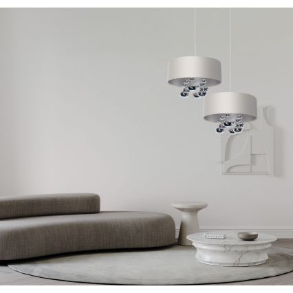 Závesné svietidlo na lanku BUBBLE 1xE27/60W/230V priemer 50 cm biele
