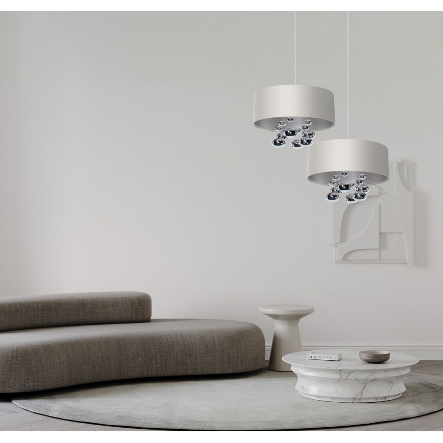 Závesné svietidlo na lanku BUBBLE 1xE27/60W/230V priemer 50 cm biele