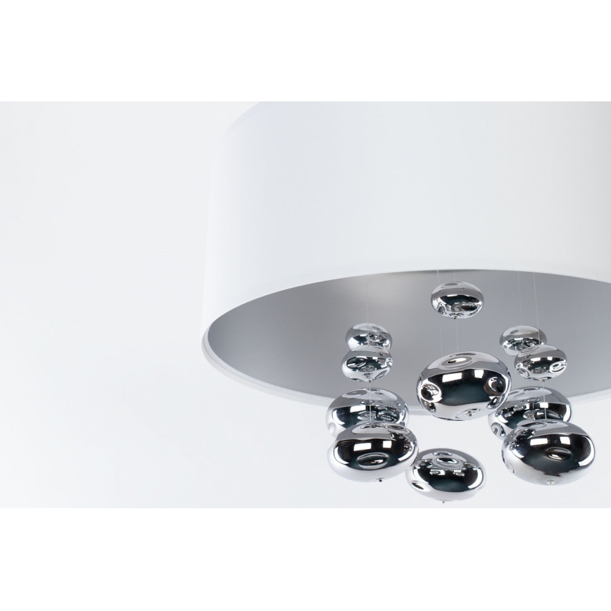Závesné svietidlo na lanku BUBBLE 1xE27/60W/230V priemer 50 cm biele
