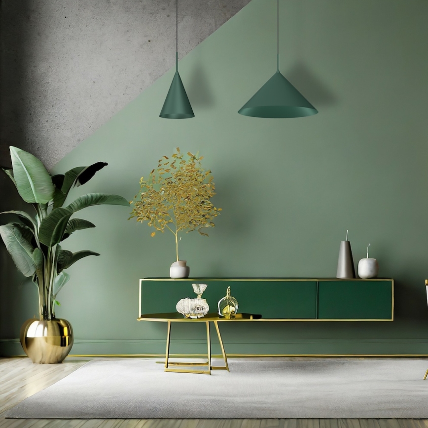 Závesné svietidlo na lanku CAPITAL 1xGX53/15W/230V priemer 17 cm zelené