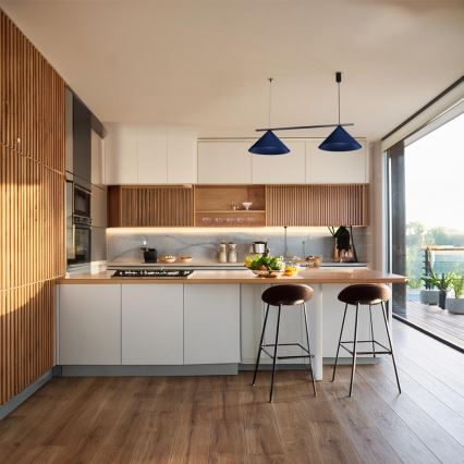 Závesné svietidlo na lanku CAPITAL 2xGX53/15W/230V modrá