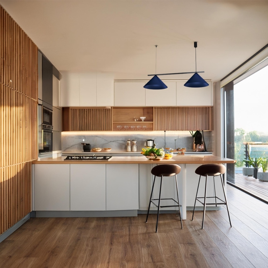 Závesné svietidlo na lanku CAPITAL 2xGX53/15W/230V modrá