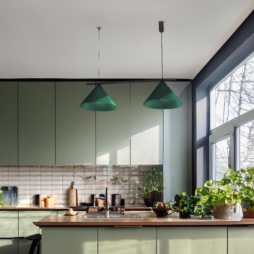 Závesné svietidlo na lanku CAPITAL 2xGX53/15W/230V zelené