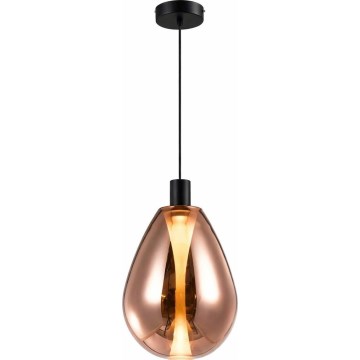 Závesné svietidlo na lanku DENSO 1xGU10/10W/230V, priemer 30 cm, medené/čierne