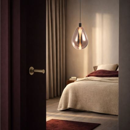 Závesné svietidlo na lanku DENSO 1xGU10/10W/230V, priemer 30 cm, medené/čierne