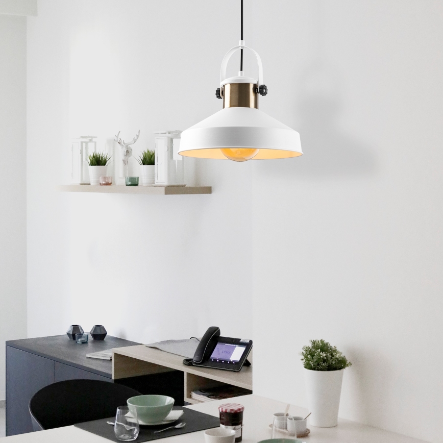Závesné svietidlo na lanku DODO 1xE27/40W/230V biela/bronzová