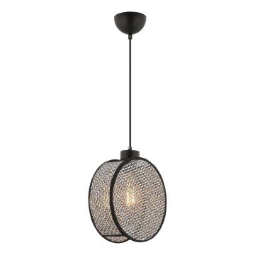 Závesné svietidlo na lanku DRUM 1xE27/60W/230V sivá/čierna