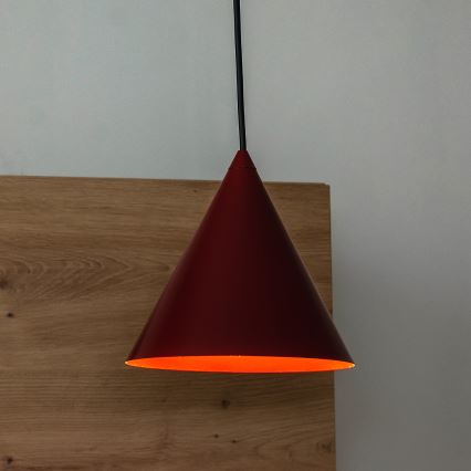 Závesné svietidlo na lanku ETNA II 1xE27/15W/230V pr. 18,5 cm červené