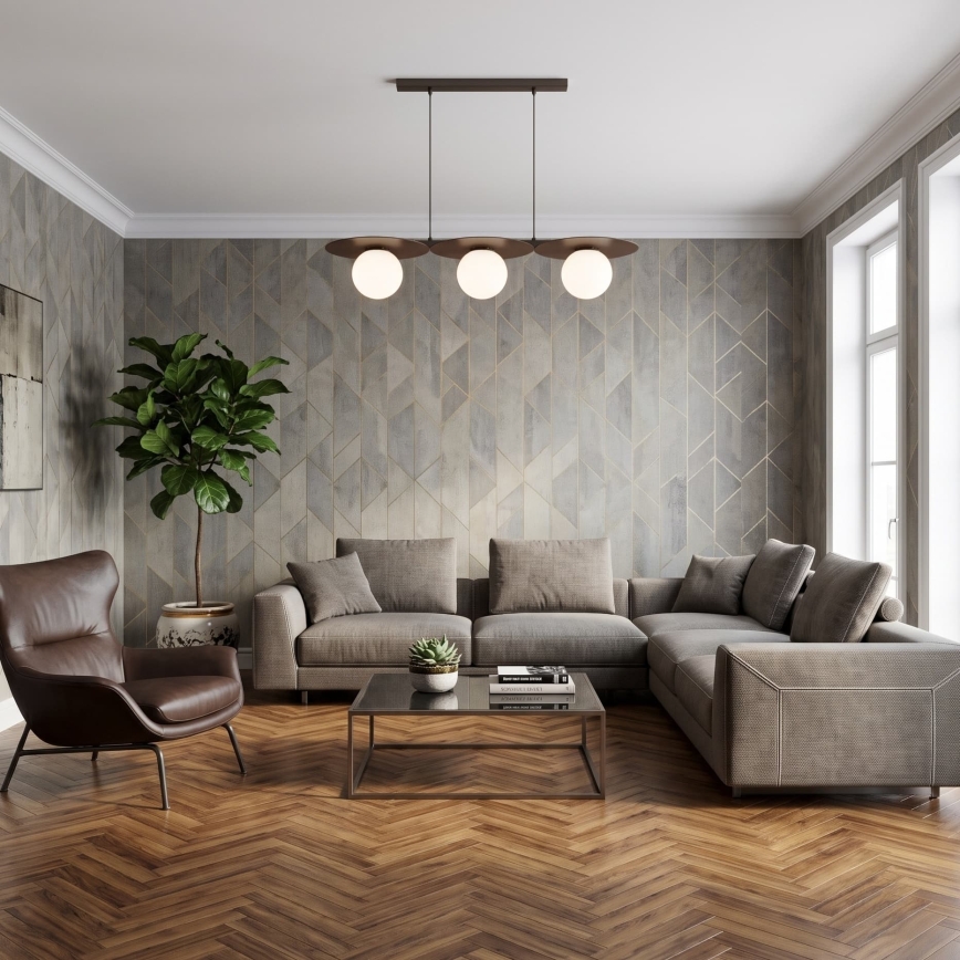 Závesné svietidlo na lanku FLAT 3xE27/15W/230V hnedé