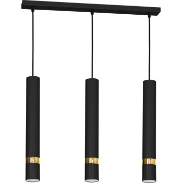 Závesné svietidlo na lanku JOKER 3xGU10/25W/230V čierno-zlaté