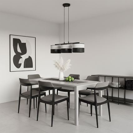 Závesné svietidlo na lanku KARBON 3xE27/15W/230V čierna/šedá