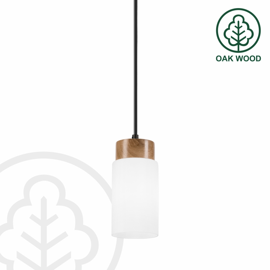 Závesné svietidlo na lanku MARKUS 1xE27/15W/230V čierna/dub