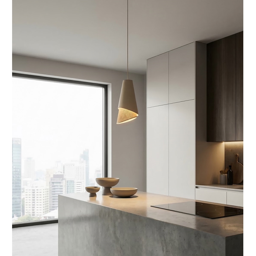 Závesné svietidlo na lanku MODA 1xE27/15W/230V béžová/ratan