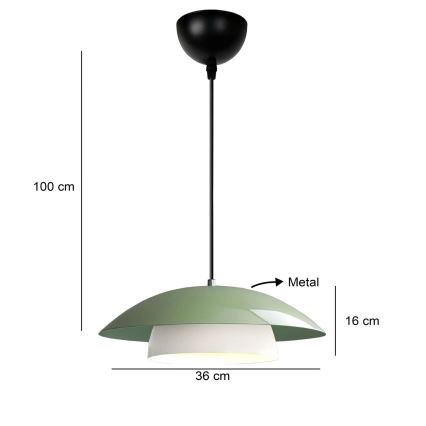 Závesné svietidlo na lanku MOONLIGH 1xE27/40W/230V zelené