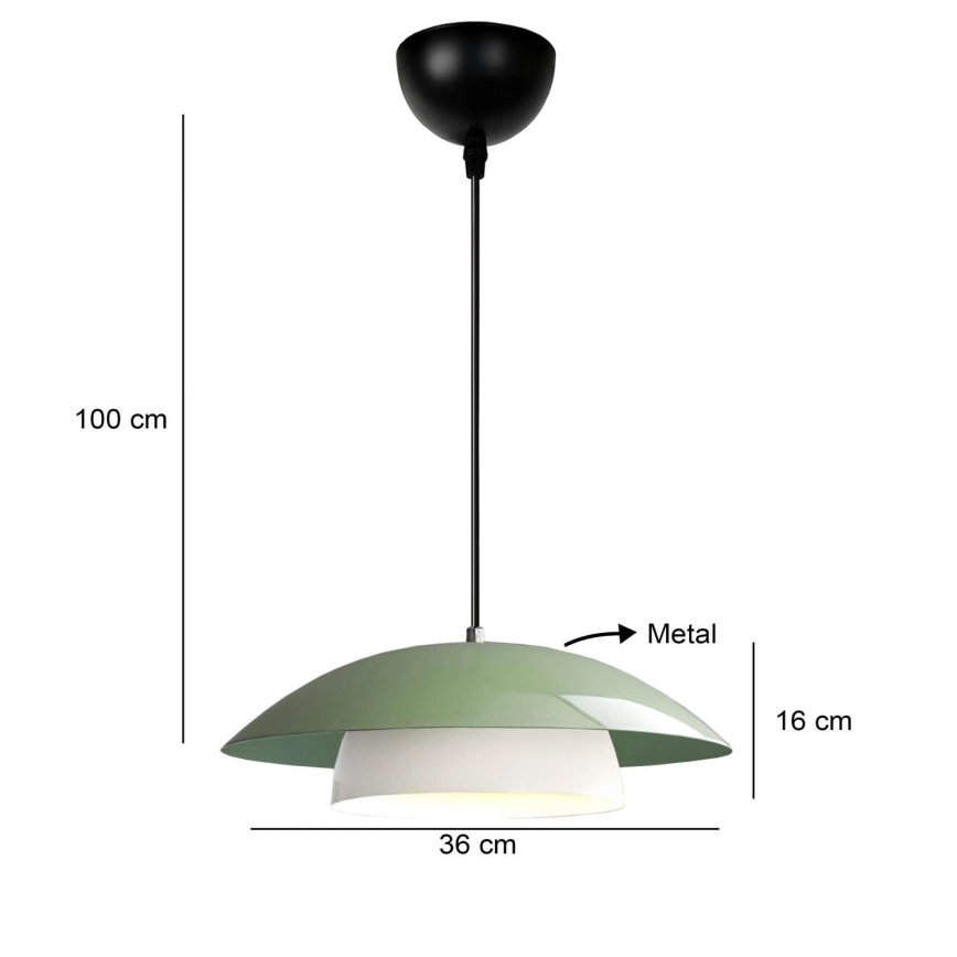 Závesné svietidlo na lanku MOONLIGH 1xE27/40W/230V zelené