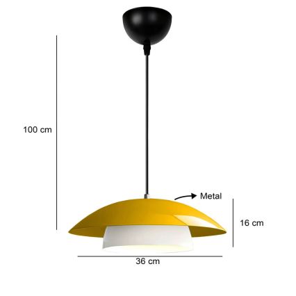 Závesné svietidlo na lanku MOONLIGH 1xE27/40W/230V žlté