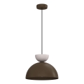 Závesné svietidlo na lanku NEVIS 1xE27/15W/230V, priemer 29 cm, hnedé
