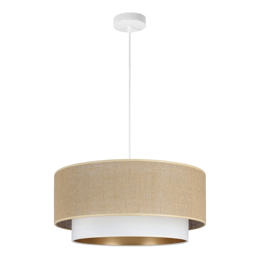 Závesné svietidlo na lanku SARTA 1xE27/60W/230V biela/juta