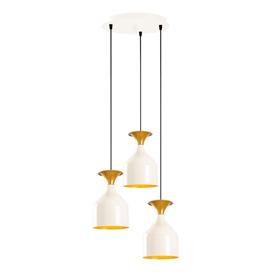 Závesné svietidlo na lanku SIVANI 3xE27/40W/230V biela/medená