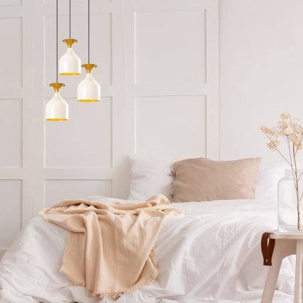 Závesné svietidlo na lanku SIVANI 3xE27/40W/230V biela/medená