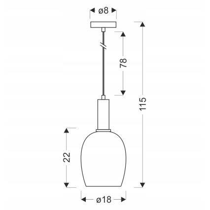 Závesné svietidlo na lanku WOLKEN 1xE27/40W/230V biela/čierna