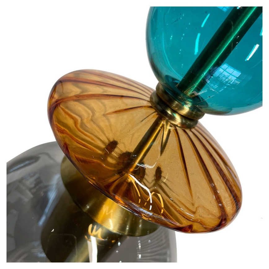 Závesné svietidlo s lankom TROPEA 1xE27/15W/230V čierna/dymová modrá/béžová