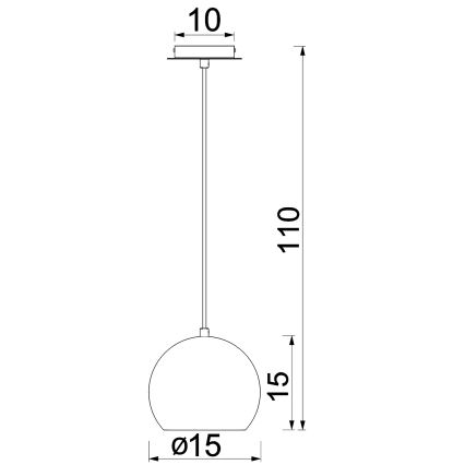 Závesné svietidlo SOOL na lanku 1xE27/15W/230V pr. 15 cm biele