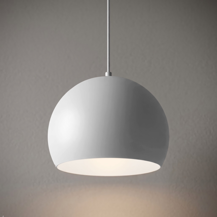 Závesné svietidlo SOOL na lanku 1xE27/15W/230V pr. 27 cm biela