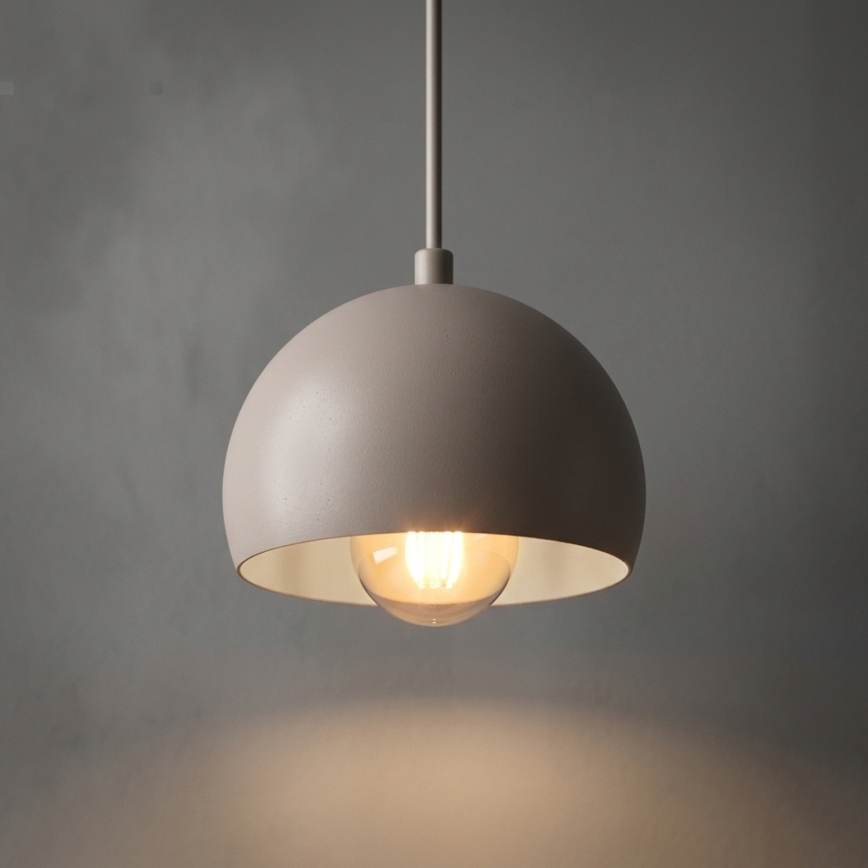 Závesné svietidlo SOOL na lanku 1xE27/15W/230V, priemer 15 cm, krémové