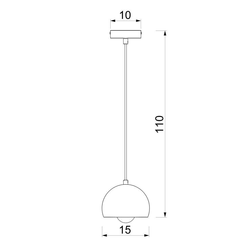 Závesné svietidlo SOOL na lanku 1xE27/15W/230V, priemer 15 cm, krémové