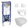 Závesné WC LYRA + WC sedadlo SoftClose LYRA + splachovacie tlačidlo DUAL + podomietkový modul + izolačná podložka