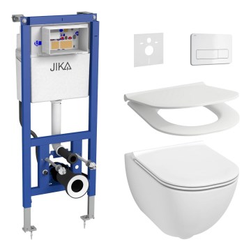 Závesné WC MIO Vortex + WC sedátko SoftClose MIO + splachovacie tlačidlo DUAL + podomietkový modul + izolačná podložka