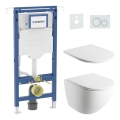 Závesné WC OTTAWA + WC doska SoftClose OTTAWA + splachovacie tlačidlo SIGMA + podomietkový modul + izolačná podložka