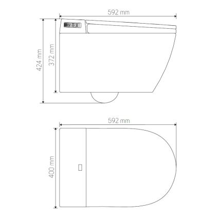 Závesné WC s bidetom TISVILDELEJE 1600W/230V biela + diaľkové ovládanie