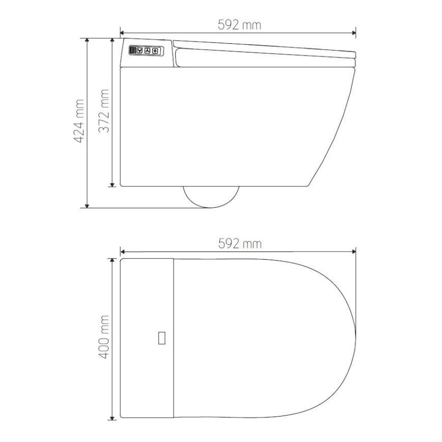 Závesné WC s bidetom TISVILDELEJE 1600W/230V biela + diaľkové ovládanie