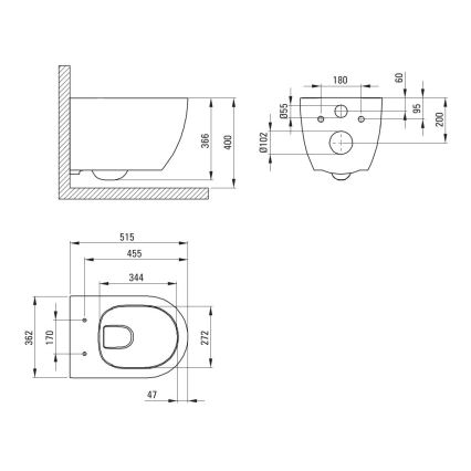 Závesné WC ROUND + WC sedadlo SoftClose ROUND + splachovacie tlačidlo SIGMA + podomietkový modul + izolačná podložka