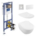Závesné WC SUBWAY + WC sedátko SoftClose SUBWAY + splachovacie tlačidlo VICONNECT + podomietkový modul VICONNECT + izolačná podložka VICONNECT