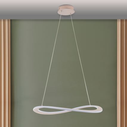 Závesný LED luster CASHMERE na lankách LED/40W/230V, pr. 59,5 cm, béžový