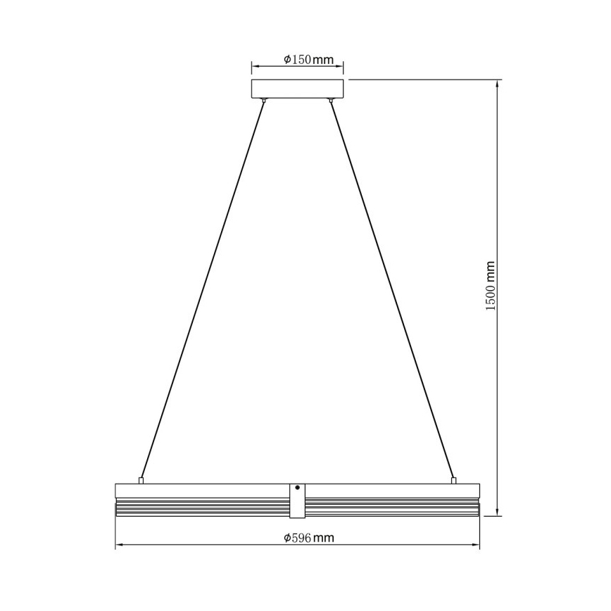Závesný LED luster na lanku TRIANGLE LED/40W/230V 3000/4000/6000K pr. 60 cm čierna