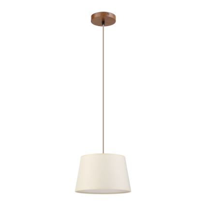 Závesný luster AIDA na lanku 1xE27/15W/230V pr. 25 cm dub/krémová