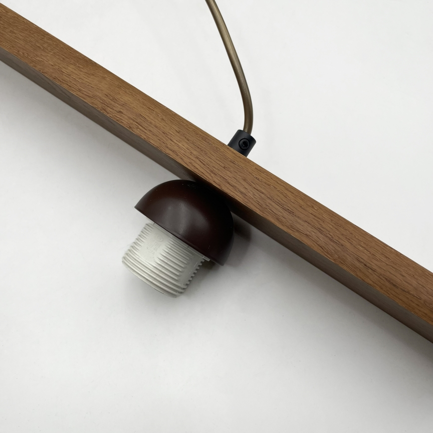 Závesný luster AIDA na lanku 2xE27/15W/230V, priemer 35 cm, dub/krémová