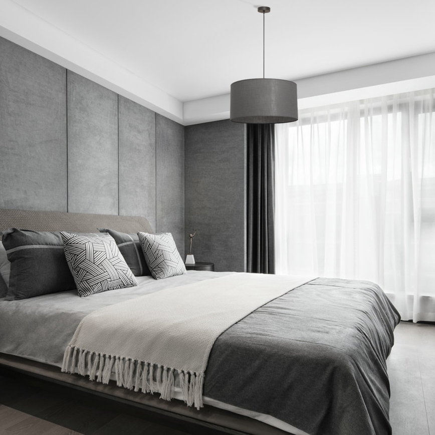 Závesný luster ALBA 1xE27/15W/230V, priemer 45 cm, sivý