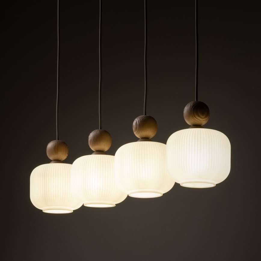 Závesný luster BALLO na lanku 4xE14/10W/230V béžový
