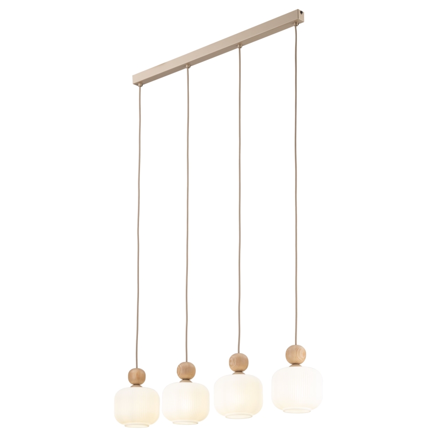Závesný luster BALLO na lanku 4xE14/10W/230V béžový