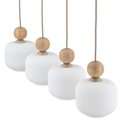Závesný luster BALLO na lanku 4xE14/10W/230V béžový