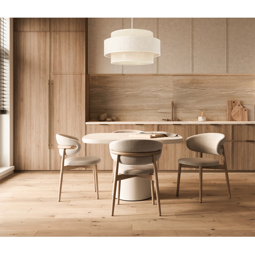 Závesný luster BOHO na šnúre 1xE27/60W/230V pr. 40 cm krémová/juta