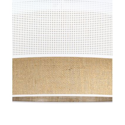 Závesný luster BORHO na lanku 1xE27/60W/230V pr. 50 cm biela/juta