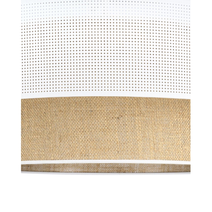 Závesný luster BORHO na lanku 1xE27/60W/230V pr. 50 cm biela/juta