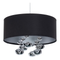 Závesný luster BUBBLE na lanku 1xE27/60W/230V, priemer 40 cm, čierna